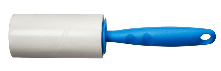 Blue cleaning roller, isolated on white background