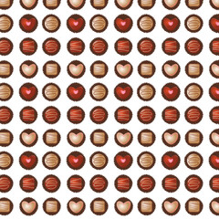 Cartoon seamless pattern with chocolate. Romantic digital paper for wedding invitations, greeting cards, scrapbooking, print, gift wrap. Valentine's day. wallpaper, print, fabric design.