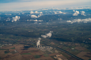Aerial view of France during the flight Monastir to Lyon - Tunisia
