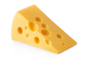Piece of cheese, isolated on white background