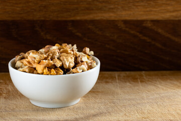 Bowl full of walnut kernels