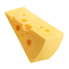 Piece of cheese, isolated on white background