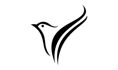 icon flying bird logo vector