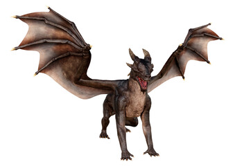 3D Rendering Fairy Tale Dragon on White