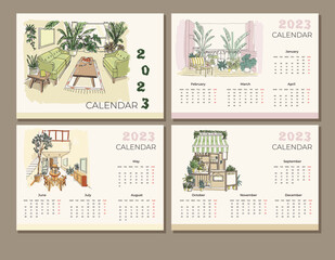 house stile calendar for 2023 tempalte 