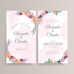Elegant watercolor flower wedding instagram story template