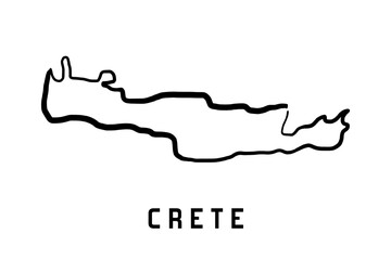 Crete island hand drawn map - obrazy, fototapety, plakaty