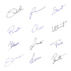 Business signature vector set