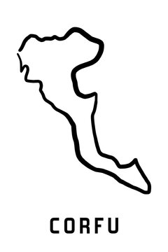 Corfu island hand drawn map