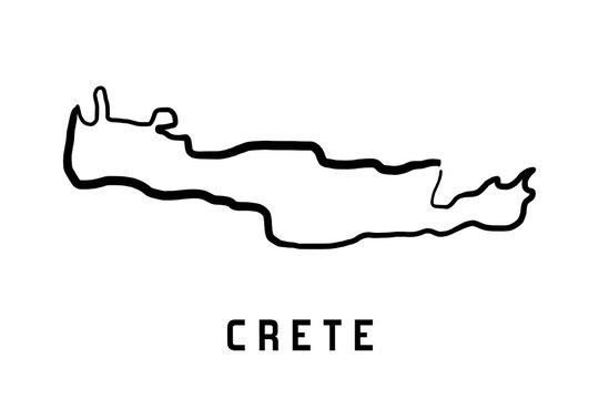 Crete island hand drawn map