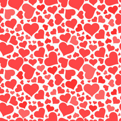 Heart pattern - red hearts vector. Heart shape texture.
