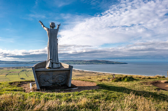 Manannan Mac Lir Statue by John Darre Sutton - He is a warrior and king in Irish mythology who is associated with the sea and often interpreted as a sea god - Gortmore, Northern Ireland