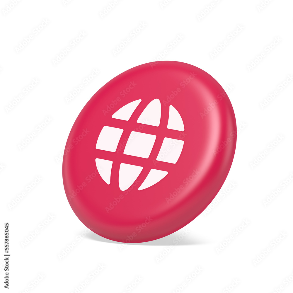 Poster internet connection global web communication button planet globalization technology 3d side view ico
