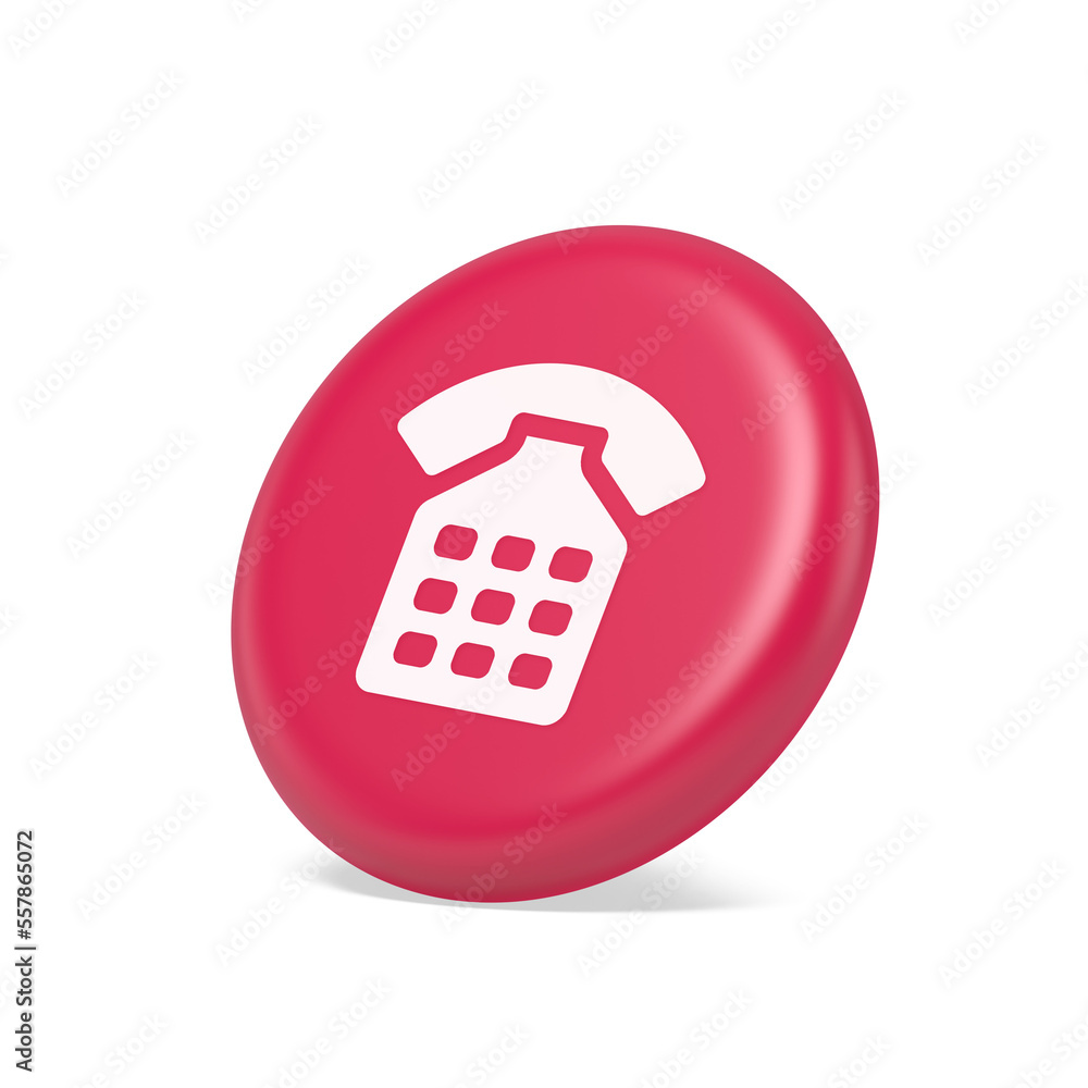 Poster phone call contact communication web button helpline hotline 3d isometric realistic icon