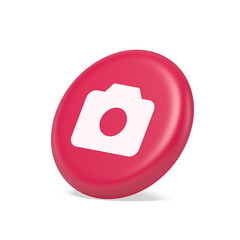 Camera multimedia application content creation digital button 3d isometric realistic icon