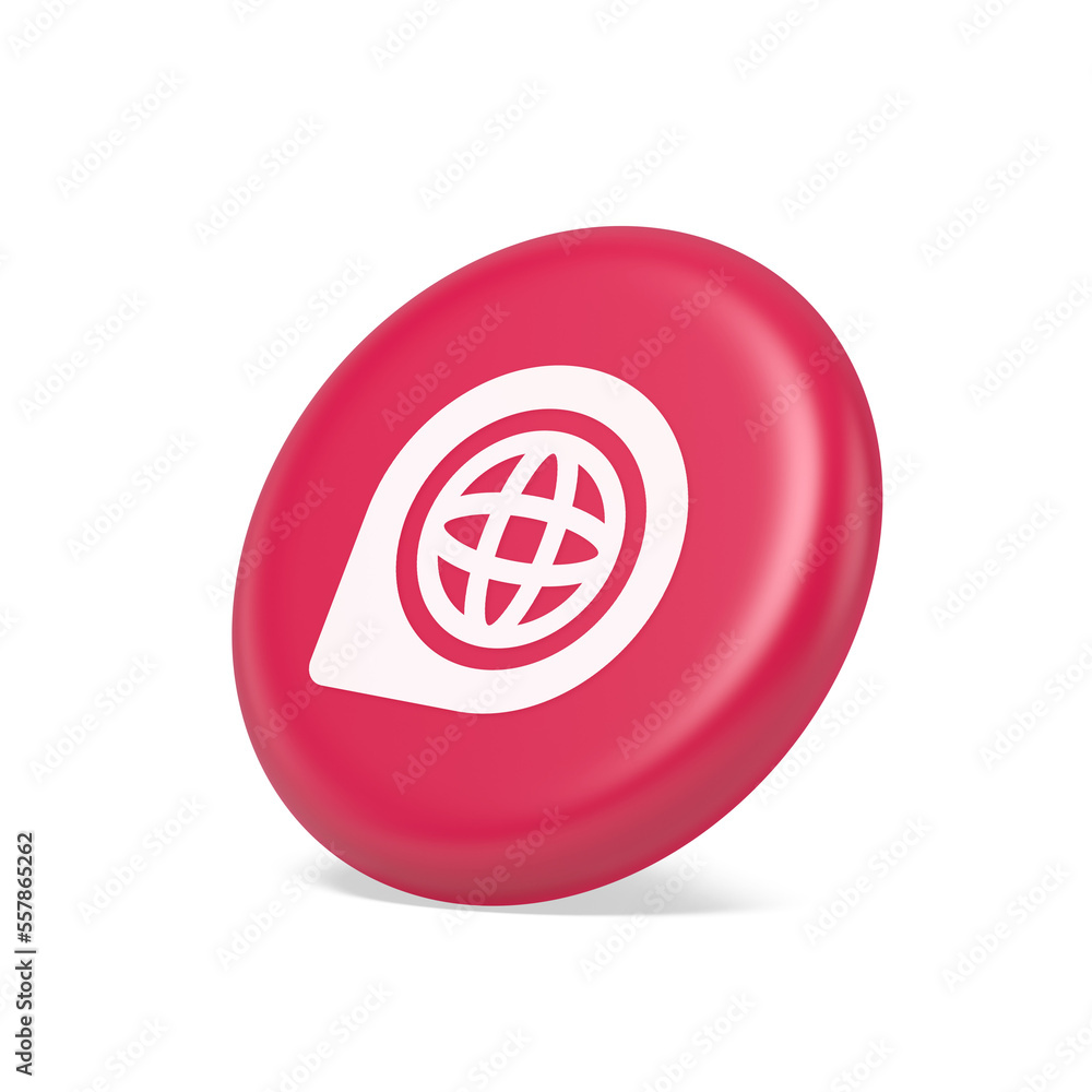 Poster internet access connection pointer button web address global cyberspace communication 3d side view i