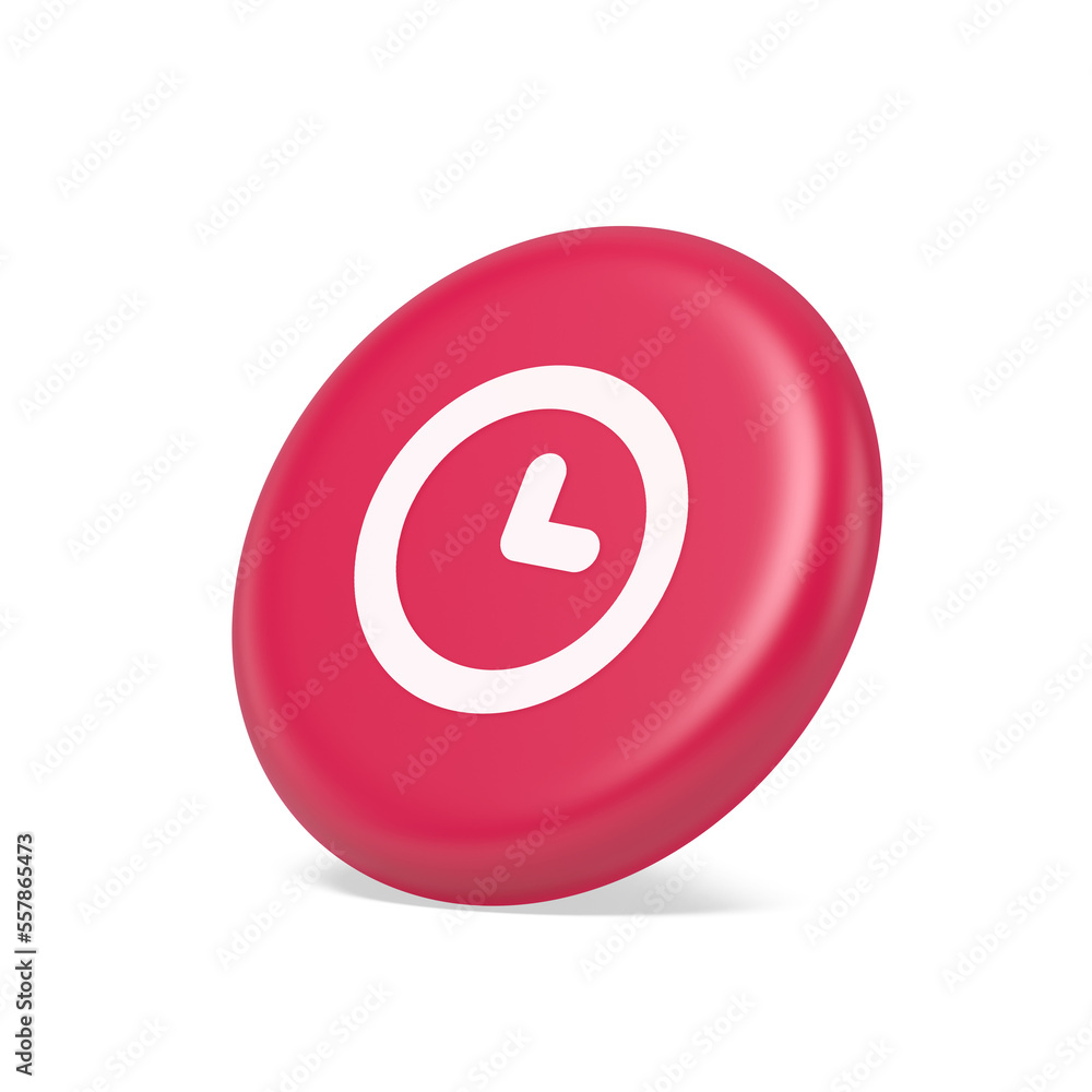 Poster timer countdown deadline control button time management watch web app design 3d side view icon