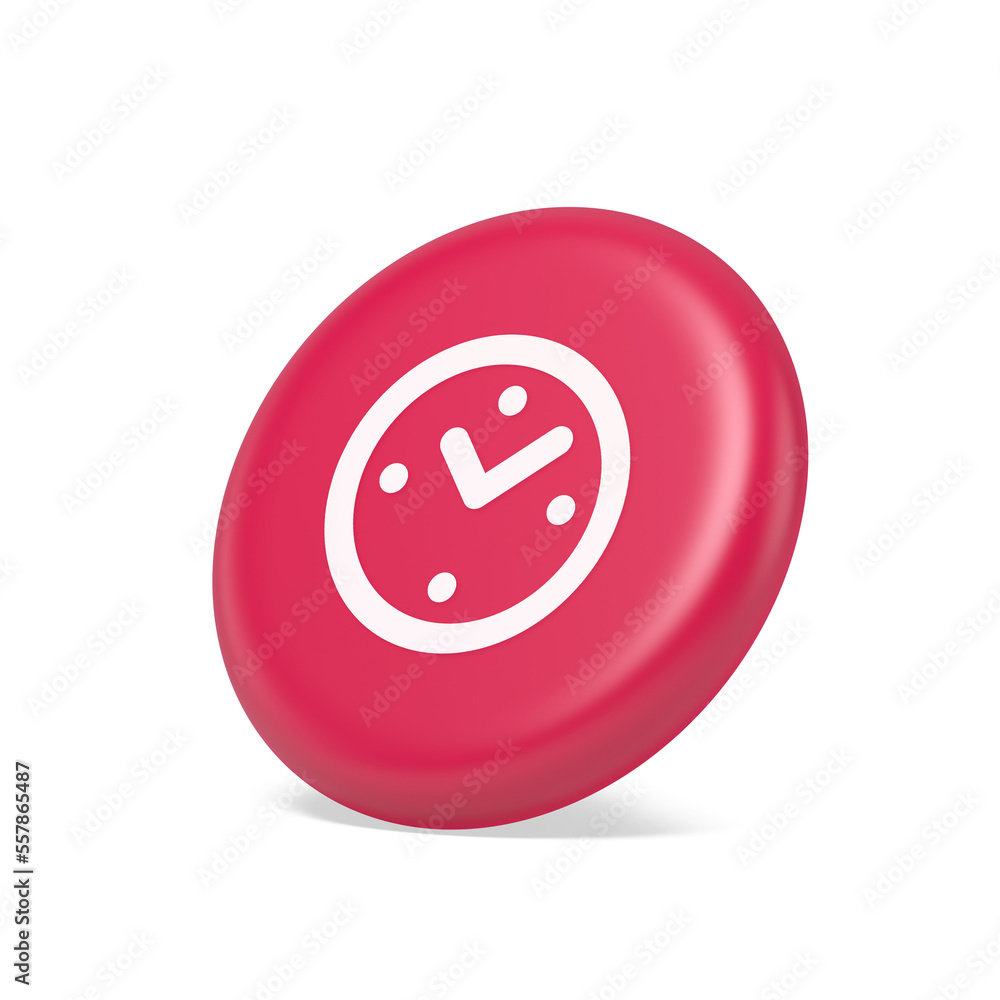 Poster alarm clock time countdown button deadline measurement 3d isometric realistic icon