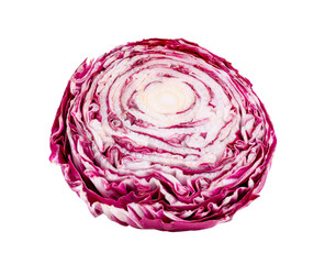 slice fresh red radicchio isolated on transparent png