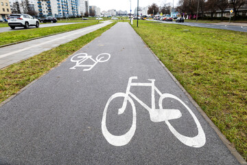 droga dla rowerów w mieście 