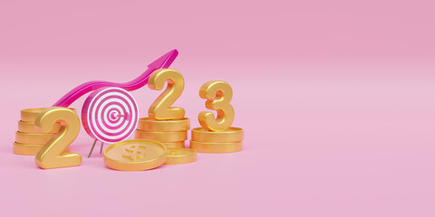 Plans and business strategy year 2023. 3d illustration