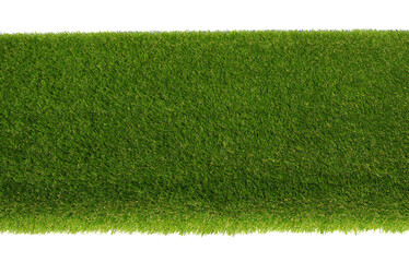 Green grass field isolated on white