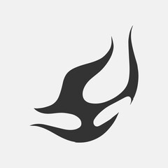 Popular and trending black and white vector fire ornament objects 2023 for tshirts, long sleeves, hoodies, parkas, streetwear, apparel and pajamas. Hand drawing of cool vector fire.