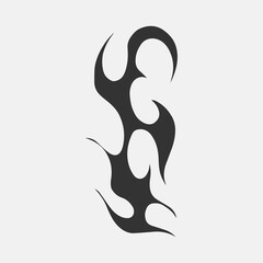Popular and trending black and white vector fire ornament objects 2023 for tshirts, long sleeves, hoodies, parkas, streetwear, apparel and pajamas. Hand drawing of cool vector fire.