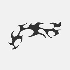 Popular and trending black and white vector fire ornament objects 2023 for tshirts, long sleeves, hoodies, parkas, streetwear, apparel and pajamas. Hand drawing of cool vector fire.