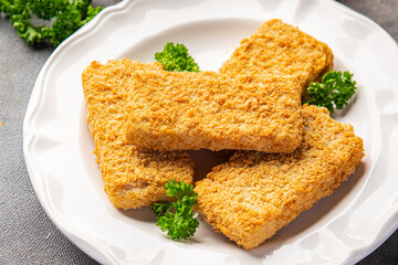 fish stick seafood deep fried snack fresh meal food snack on the table copy space food background rustic top view