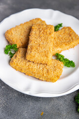 fish stick seafood deep fried snack fresh meal food snack on the table copy space food background rustic top view