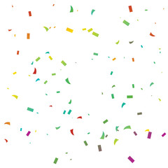 Many Falling Colorful Tiny Confetti On Transparent Background. Celebration Event and Party. Multicolored. Vector