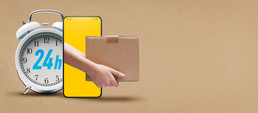 24h fast delivery service and mobile app