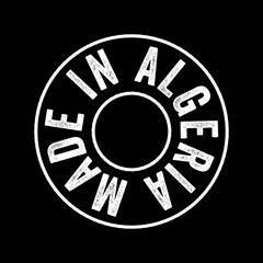 Made in Algeria text emblem stamp, concept background