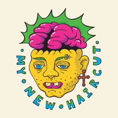 Isolated vector illustration of dead man. Colorful art work for t-shirt design, cover etc.