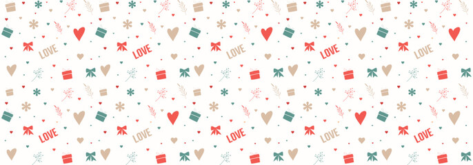 Valentine's Day pattern. Modern minimal design.