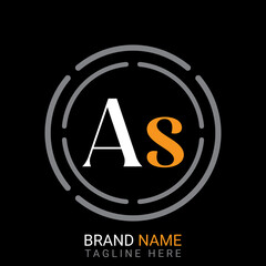As Letter simple logo design vector.