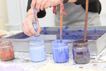 workshop with the art of marbling