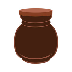 Ceramic vase vector stock illustration. Greek ancient jug. Jug  for milk. Tableware for flowers. An interior item. Isolated on a white background. Korean pot for making  kimchi.