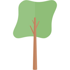 Flat Tree Nature Aesthetic Collection Set