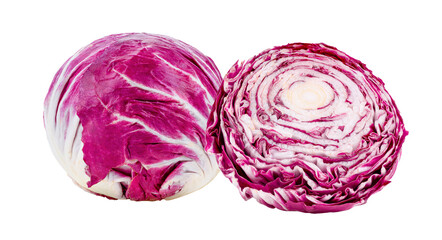 slice fresh red radicchio isolated on transparent png