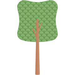 Flat Circle Themed Tree Nature Aesthetic Collection Set
