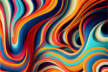 Abstract colorful swirling paint background in a liquid melting texture