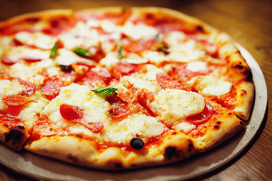 Delicious Pizza food photography #01, Generative AI