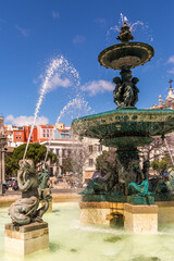 The beautiful Rossio Square in Lisbon Portugal
