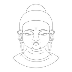 Buddha Head N° 1 Line Drawing