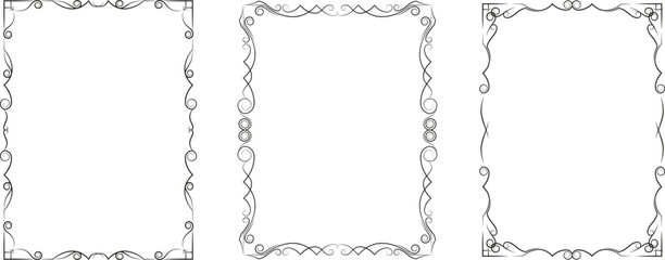 vector frames black on a white background