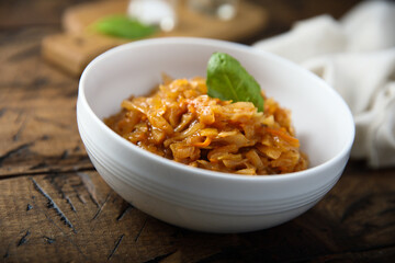 Homemade spicy cabbage stew