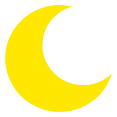 Flat Moon Icon on Transparent Background