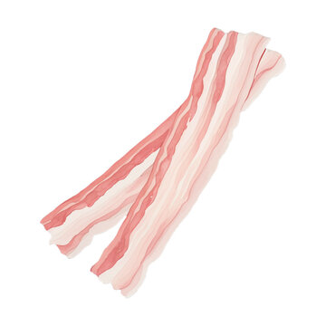 bacon hand drawn with watercolor painting style illustration